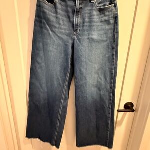 PAIGE Wide-Leg Jeans in Medium Blue Denim